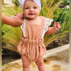 PawLulu Blush Romper Size 3-6m